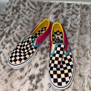 Multicolored checkered vans